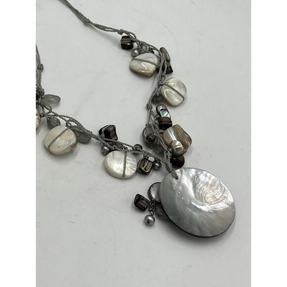 Silpada Sterling Silver Pretty Mother‎ of Pearl Shell Boardwalk Necklace N2098 - Picture 10 of 14